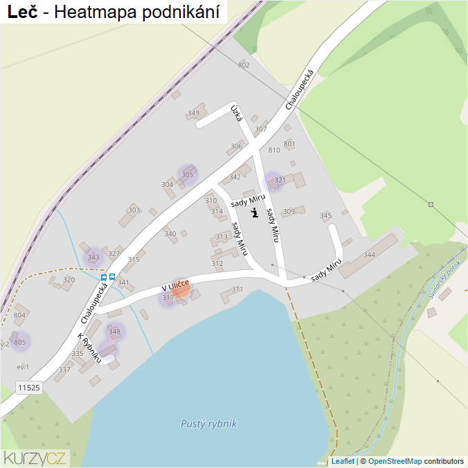 Mapa Leč - Firmy v části obce.