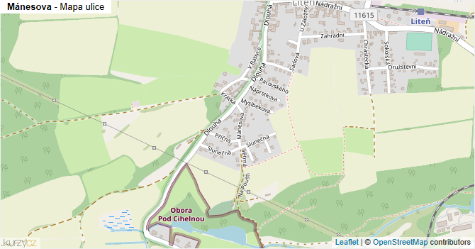Mánesova - mapa ulice