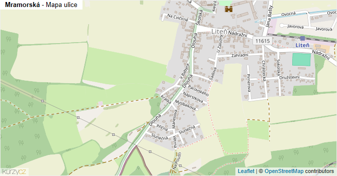 Mramorská - mapa ulice
