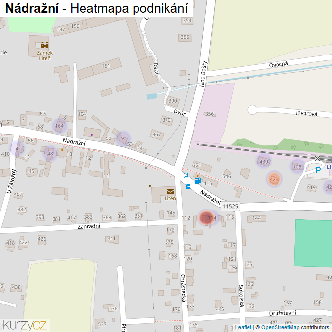 Mapa Nádražní - Firmy v ulici.