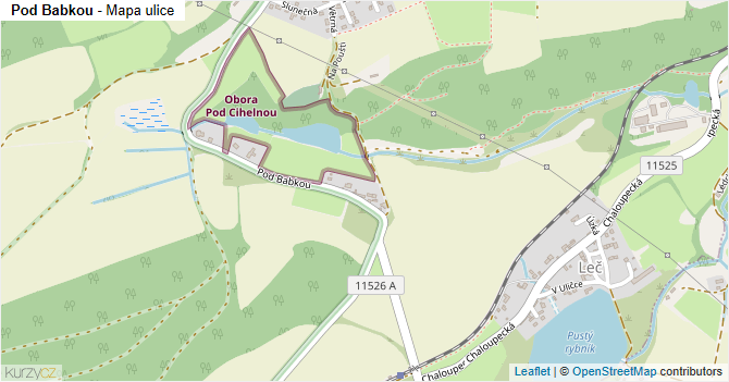 Pod Babkou - mapa ulice