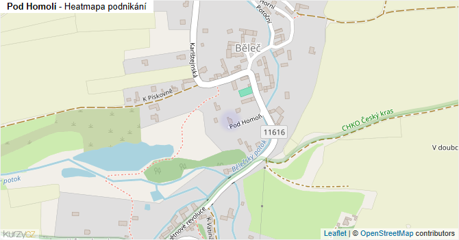Pod Homolí - mapa podnikání
