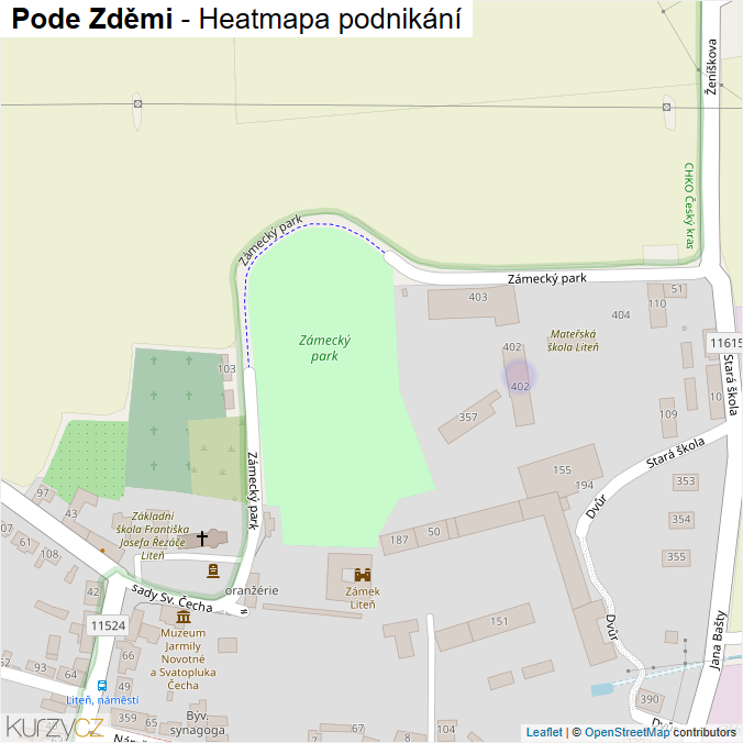 Mapa Pode Zděmi - Firmy v ulici.
