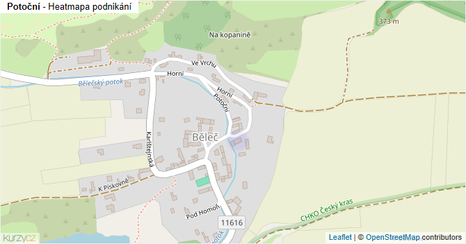 Potoční - mapa podnikání