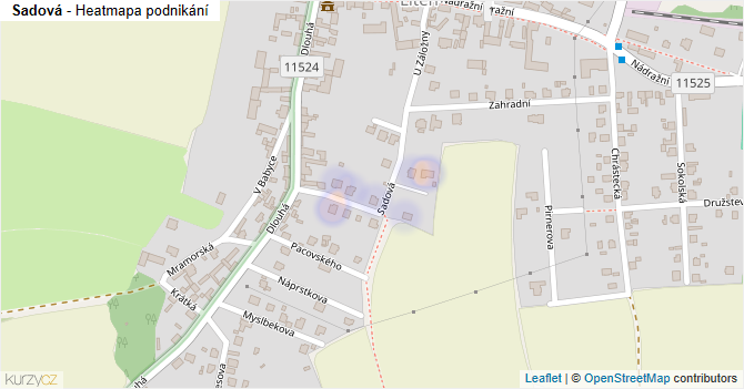 Sadová - mapa podnikání