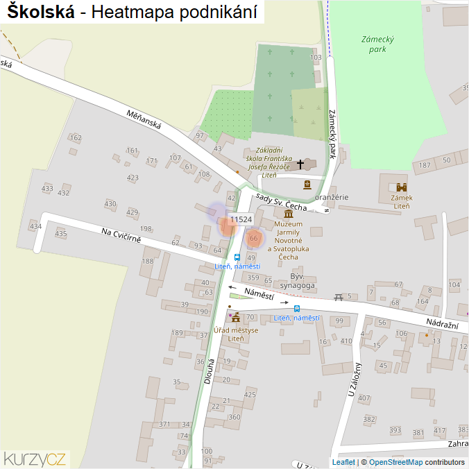 Mapa Školská - Firmy v ulici.