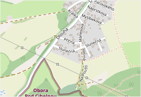 Slunečná v obci Liteň - mapa ulice