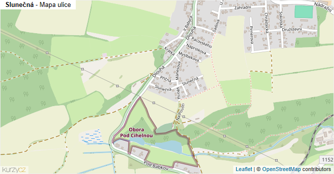 Slunečná - mapa ulice
