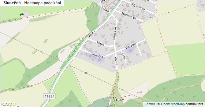 Slunečná - mapa podnikání