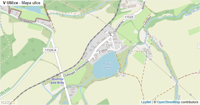 V Uličce - mapa ulice
