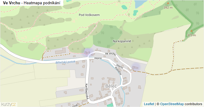 Ve Vrchu - mapa podnikání