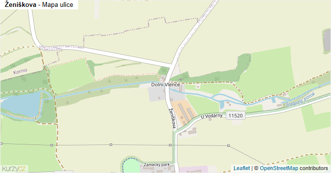 Ženíškova - mapa ulice