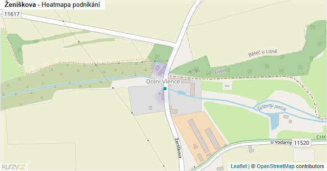 Ženíškova - mapa podnikání