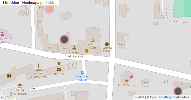 Litenčice - mapa podnikání