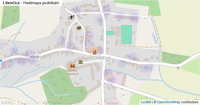 Litenčice - mapa podnikání