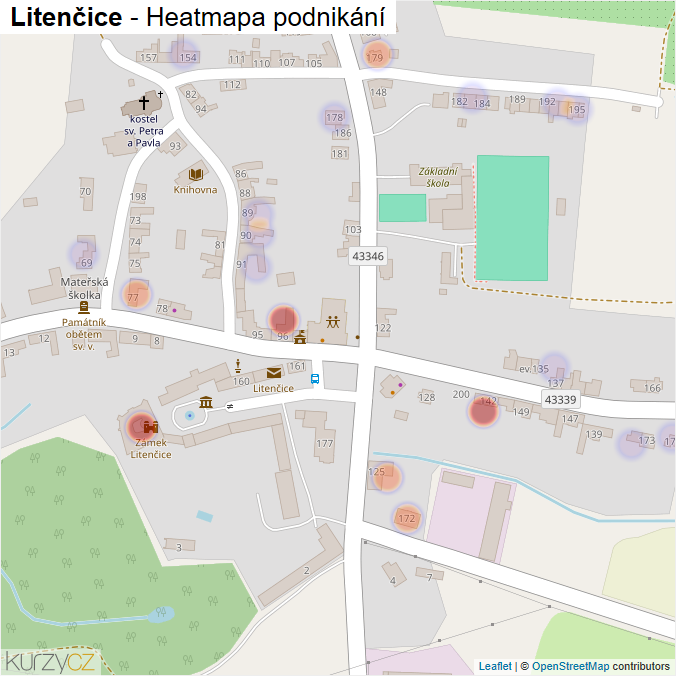 Mapa Litenčice - Firmy v části obce.