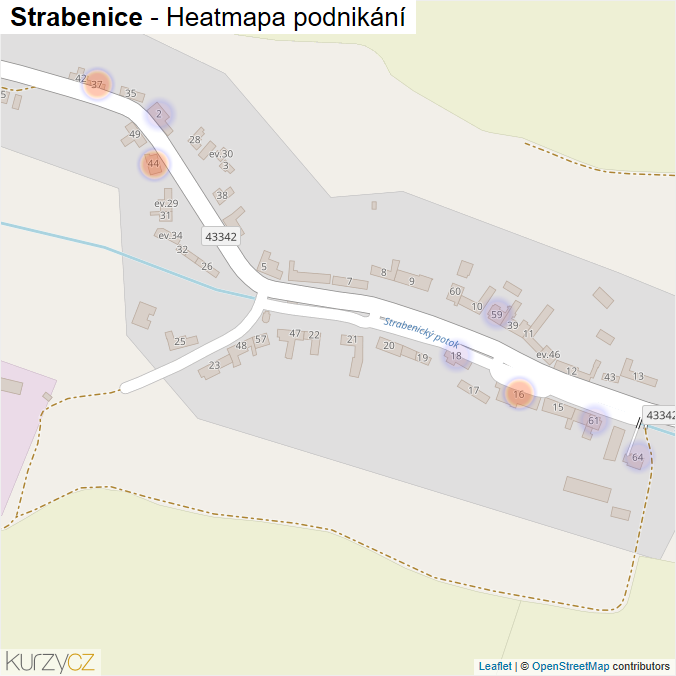 Mapa Strabenice - Firmy v části obce.