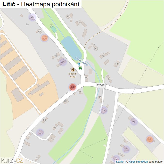 Mapa Litíč - Firmy v části obce.