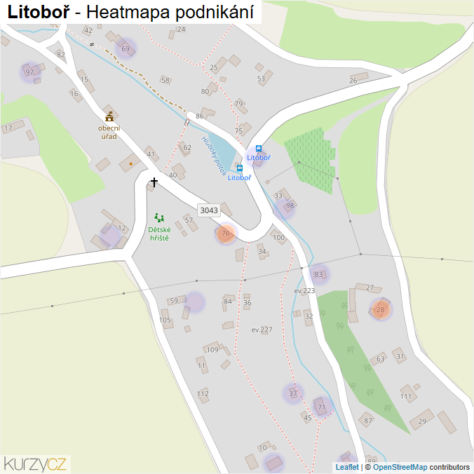 Mapa Litoboř - Firmy v části obce.