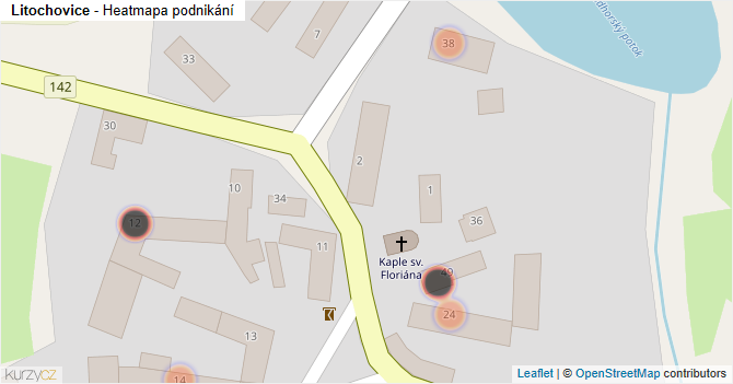 Litochovice - mapa podnikání