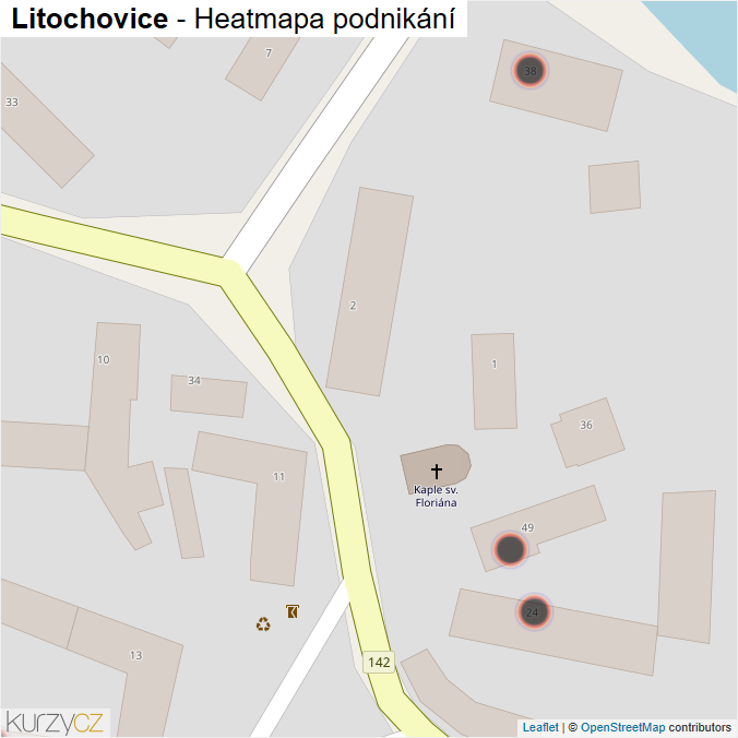 Mapa Litochovice - Firmy v obci.