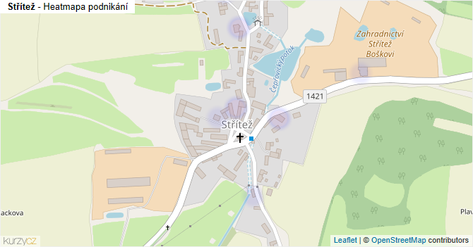 Střítež - mapa podnikání