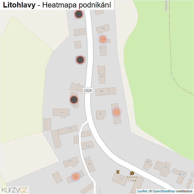 Mapa Litohlavy - Firmy v obci.