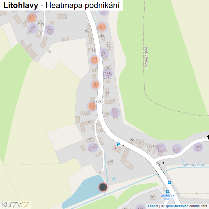 Mapa Litohlavy - Firmy v části obce.