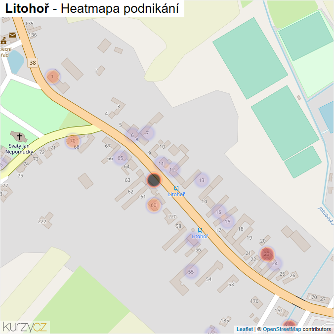 Mapa Litohoř - Firmy v části obce.