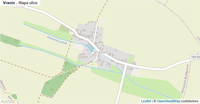Vranín - mapa ulice