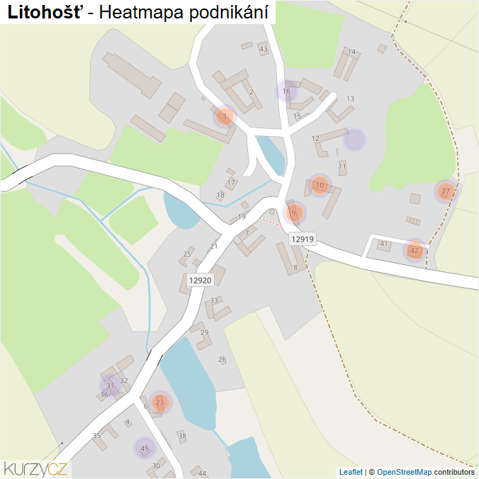 Mapa Litohošť - Firmy v části obce.