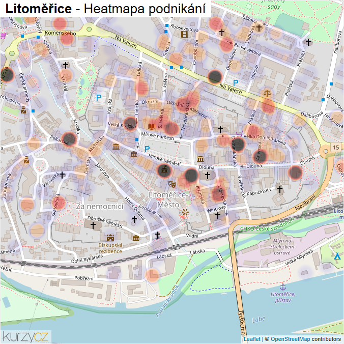 Mapa Litoměřice - Firmy v obci.