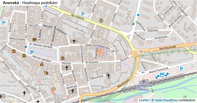 Anenská - mapa podnikání