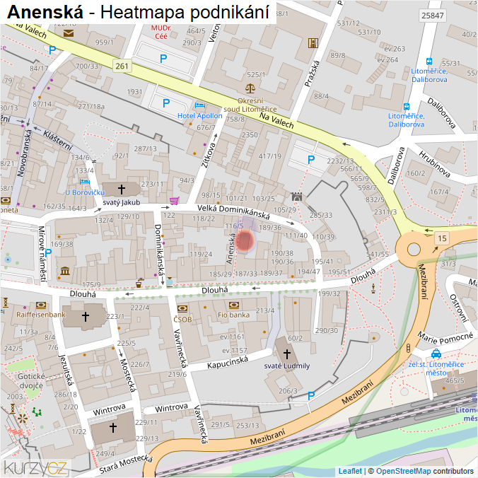 Mapa Anenská - Firmy v ulici.
