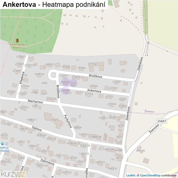 Mapa Ankertova - Firmy v ulici.