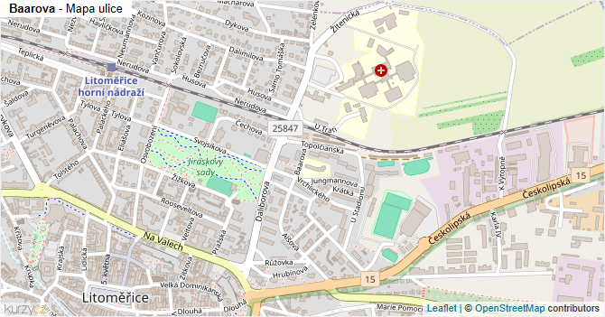 Baarova - mapa ulice