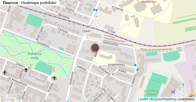 Baarova - mapa podnikání