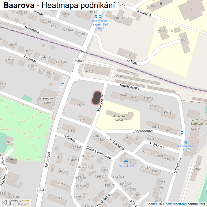 Mapa Baarova - Firmy v ulici.