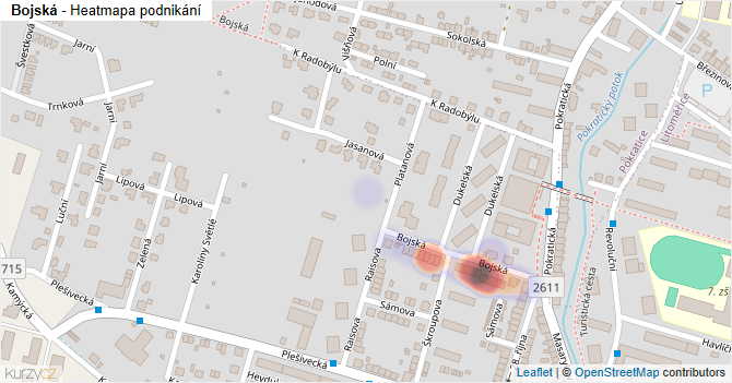 Bojská - mapa podnikání