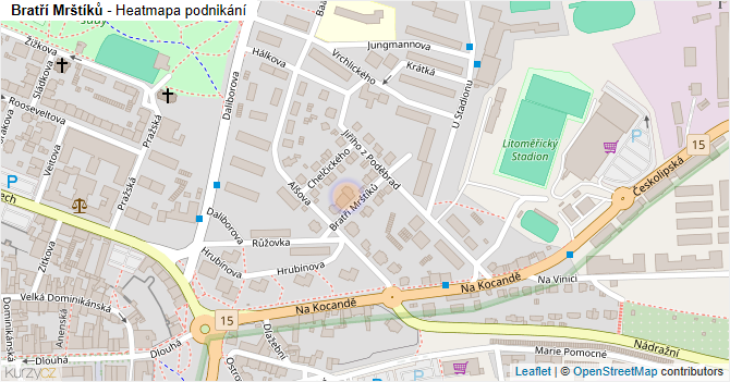 Bratří Mrštíků - mapa podnikání