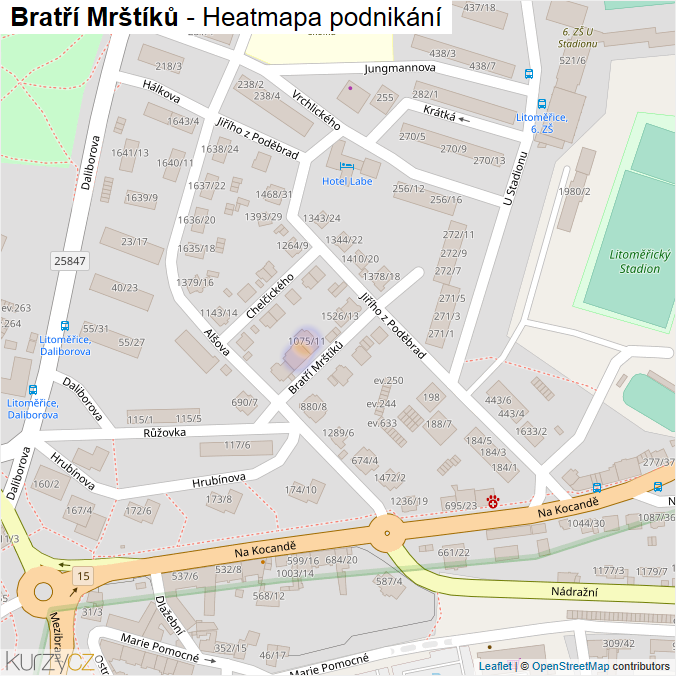 Mapa Bratří Mrštíků - Firmy v ulici.