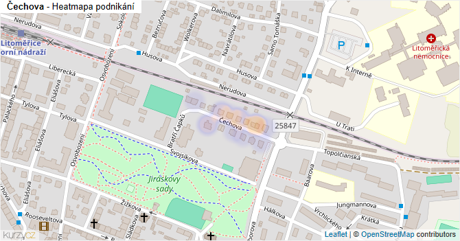Čechova - mapa podnikání