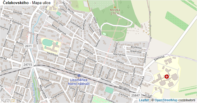 Čelakovského - mapa ulice