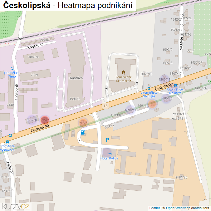 Mapa Českolipská - Firmy v ulici.