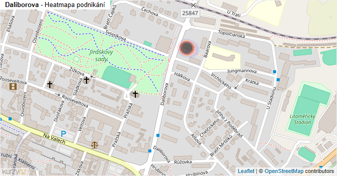Daliborova - mapa podnikání