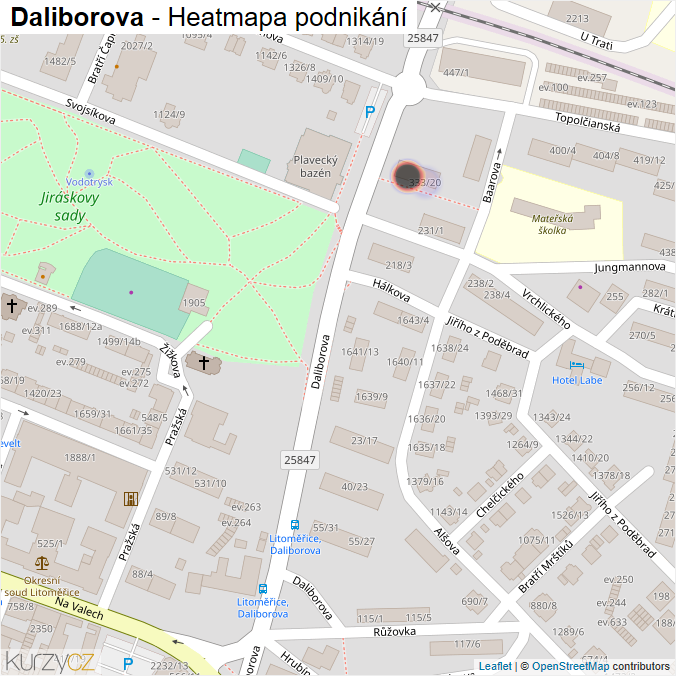 Mapa Daliborova - Firmy v ulici.