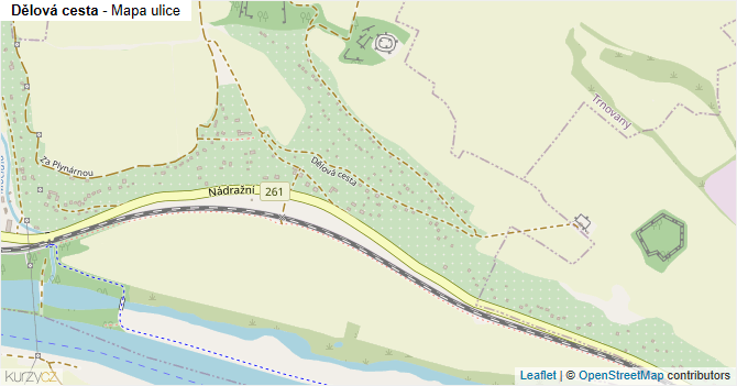 Dělová cesta - mapa ulice