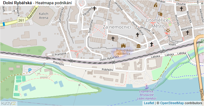 Dolní Rybářská - mapa podnikání