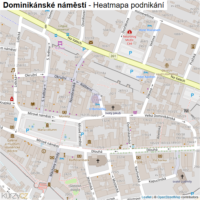 Mapa Dominikánské náměstí - Firmy v ulici.