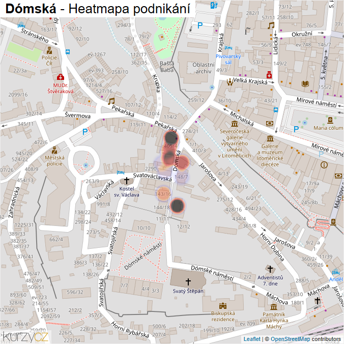 Mapa Dómská - Firmy v ulici.